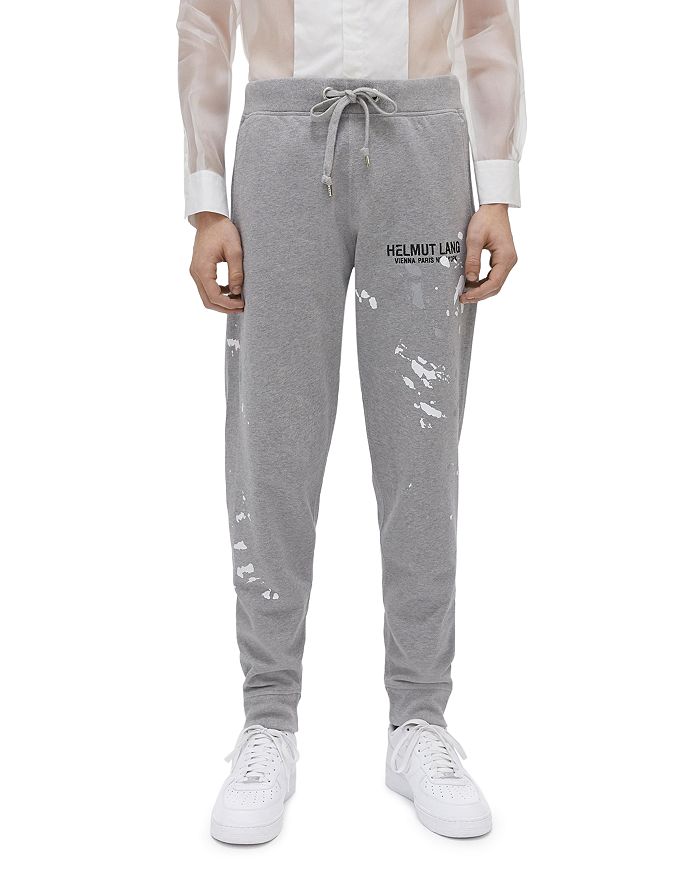HELMUT LANG PAINT-SPLATTER LOGO SWEATPANTS,J10DM207