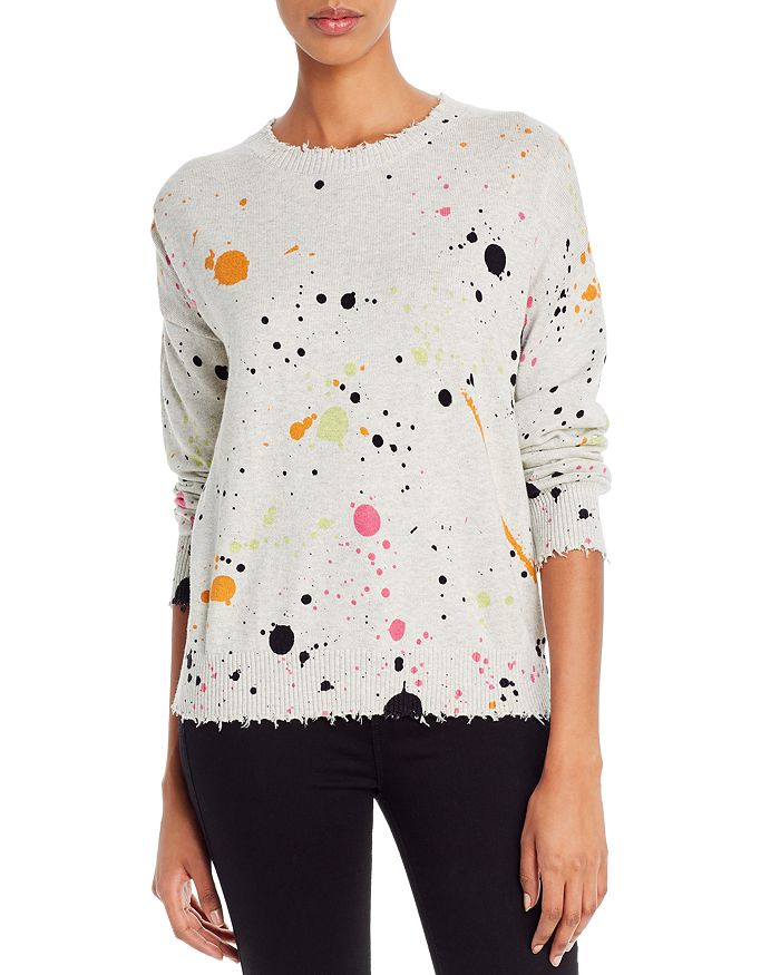 Minnie Rose Distressed Splatter Paint Sweater Bloomingdale s