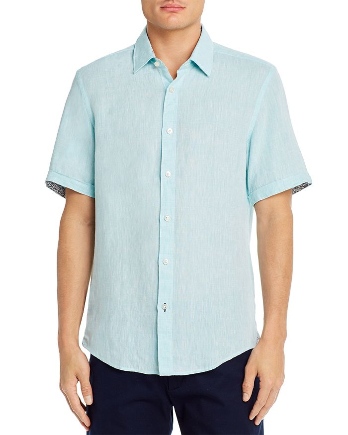 BOSS Lukas Regular Fit Linen Shirt | Bloomingdale's