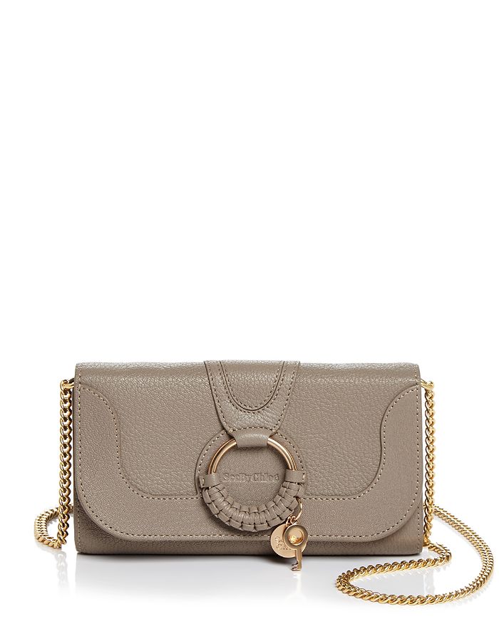 See By Chloé See By Chloe Hana Leather Chain Wallet In Motty Gray