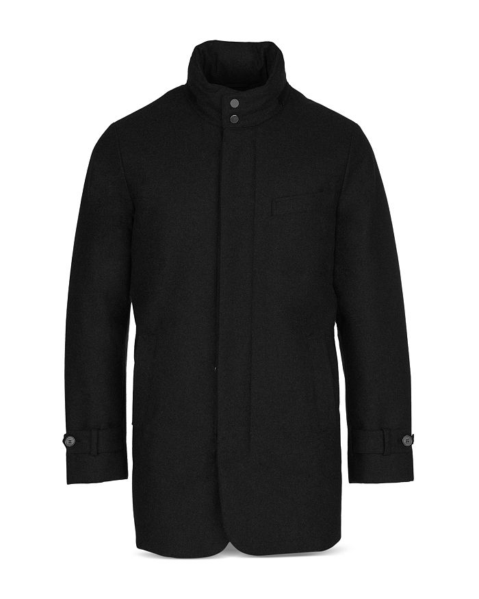 Shop Norwegian Wool Stretch Down Filled Car Coat In Black