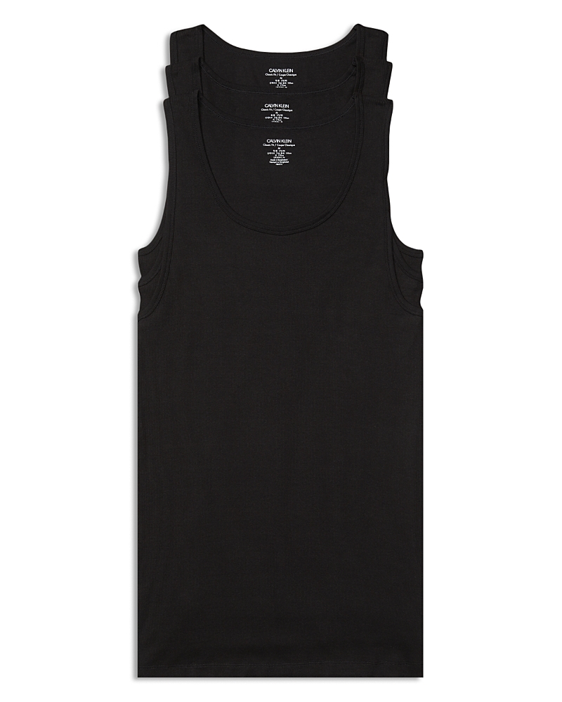 Calvin Klein Cotton Classic Tank 3-pack In Black