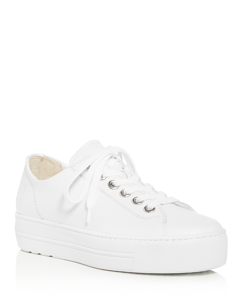 Paul Green Women's Bixby Low Top Platform Sneakers In White Leather