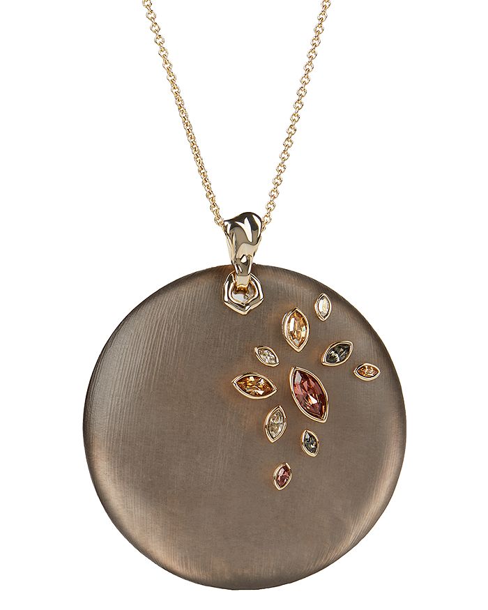 ALEXIS BITTAR CRYSTAL & LARGE DISC PENDANT NECKLACE, 16,AB94N007038