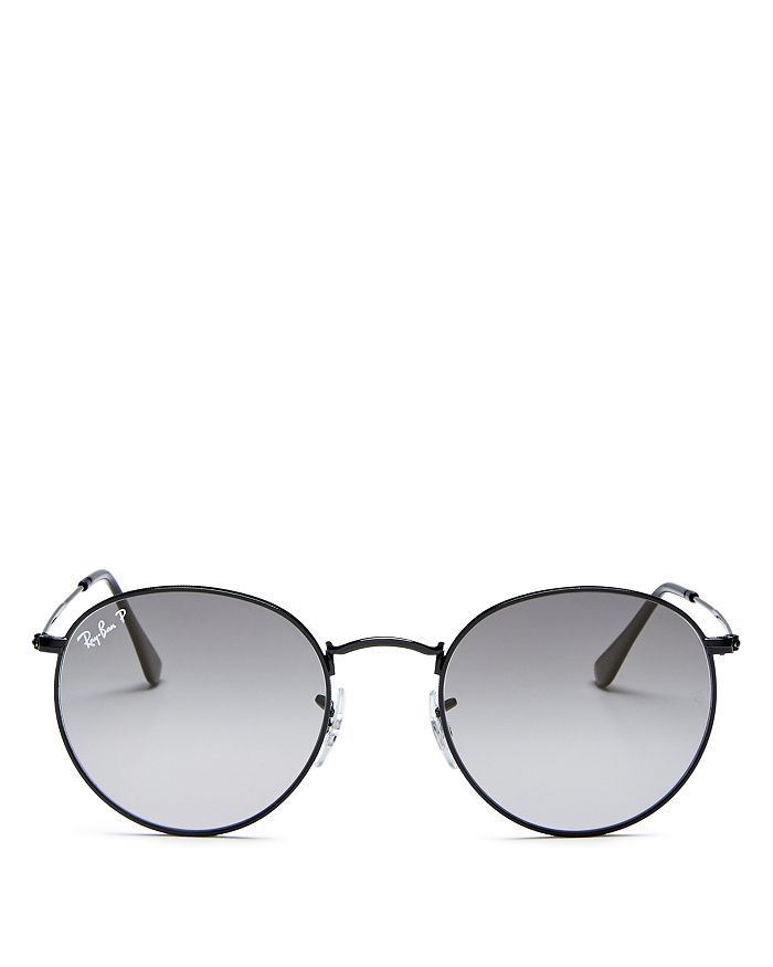 Ray Ban Ray-ban Unisex Evolve Polarized Round Sunglasses, 53mm In Black/polarized Gray