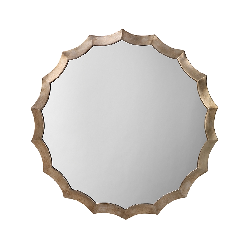 Bloomingdale's Round Scalloped Mirror In Silver