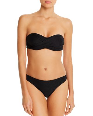 black twist bandeau bikini top