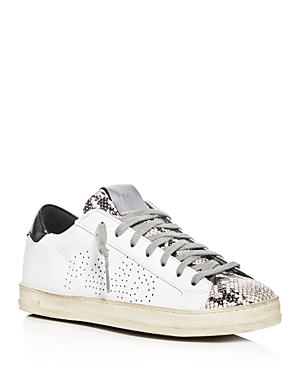 P448 Women's John Embellished Low-top Sneakers In White/silver Python