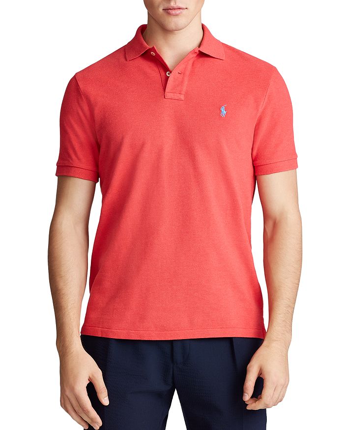 Polo Ralph Lauren Custom Slim Fit Mesh Polo Shirt In Red