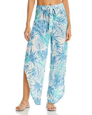 swim cover up pants white