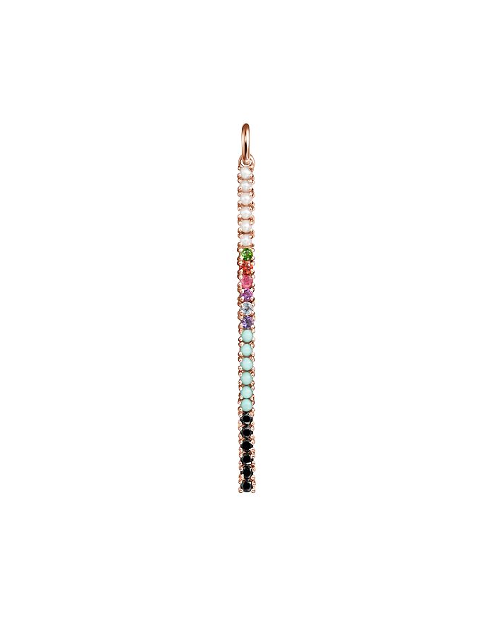Tous 18k Rose Gold-plated Sterling Silver Rainbow Gemstone Bar Pendant In Multi/rose Gold