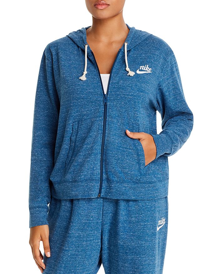 Nike Plus Gym Vintage Zip Hoodie In Valerian Blue
