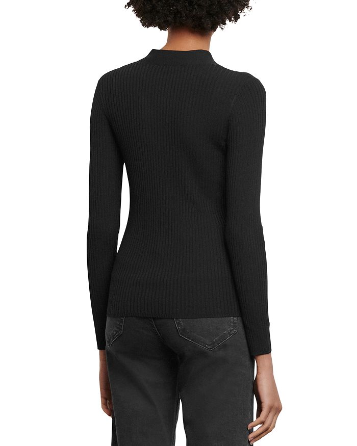 Shop Sandro Gabrielle Ribbed Knit Cardigan In Black