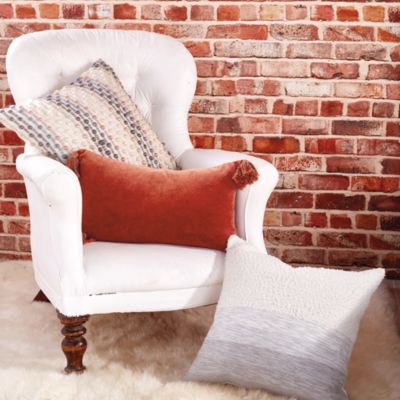 Velvet Tassles Decorative Pillow, 12&amp;quot; x 20&amp;quot;