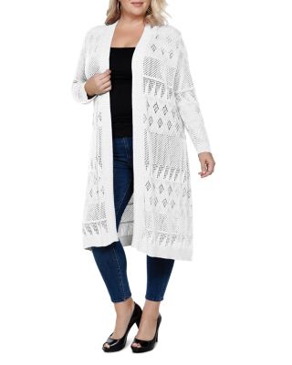 pointelle duster cardigan