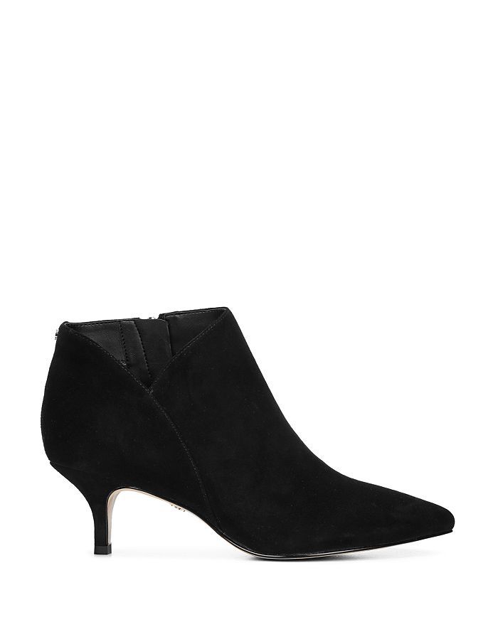 Sam Edelman Women's Kadison Kitten Heel Ankle Booties In Black Suede | ModeSens