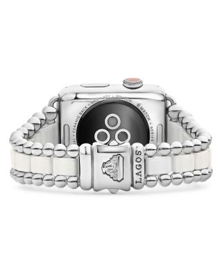 Smart Caviar White Ceramic Apple™ Watch Bracelet, 42-44mm
