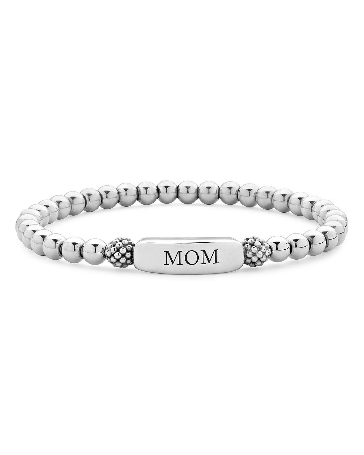 Lagos Sterling Silver Signature Caviar Mom Station Bracelet