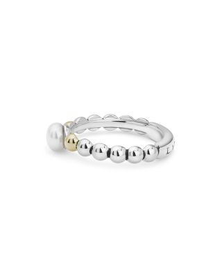 Sterling Silver & 18K Yellow Gold Luna Cultured Freshwater Pearl Ring