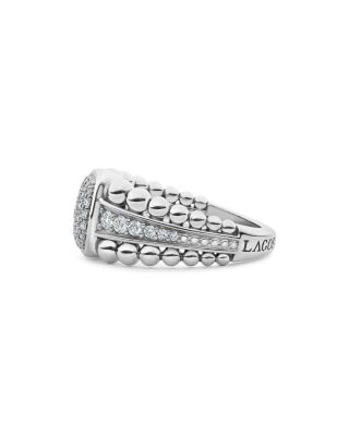 Sterling Silver Caviar Spark Diamond Ring