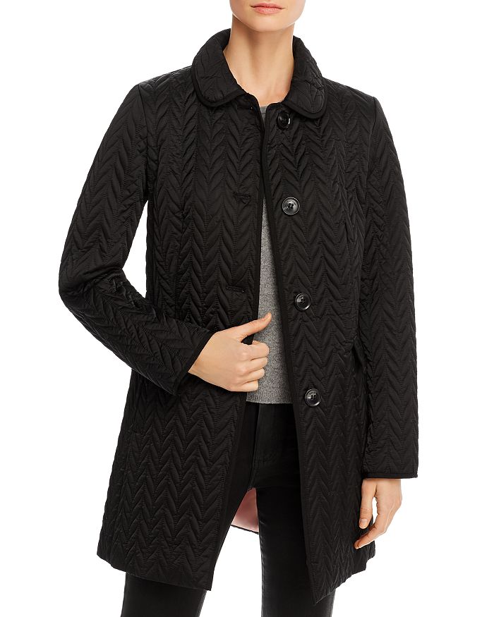 Kate Spade New York Chevron Quilted Jacket In Black | ModeSens