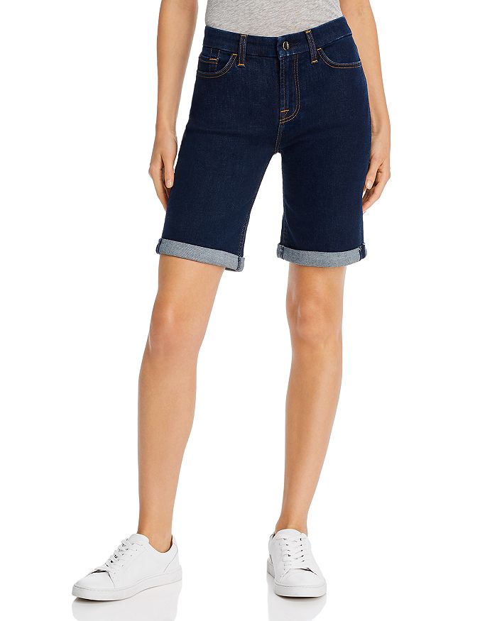 7 FOR ALL MANKIND JEN7 BY 7 FOR ALL MANKIND ROLLED DENIM BERMUDA SHORTS IN HAVEN,GS5232005
