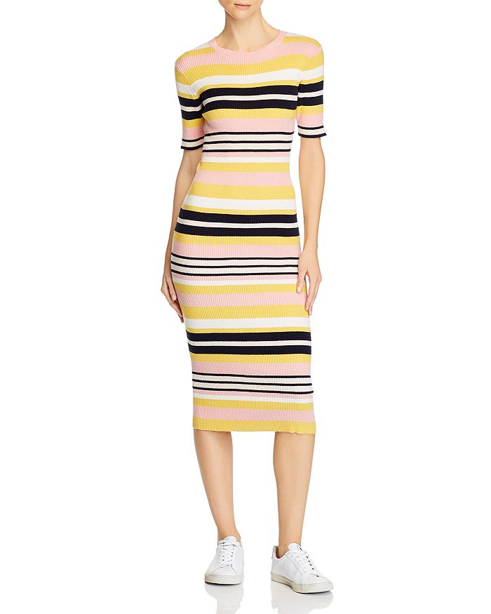 Frame Baja Striped Rib Knit Midi Dress Bloomingdale S