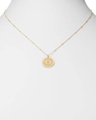 14K Yellow Gold & Diamond Sunbeam Medallion Pendant Necklace, 18"
