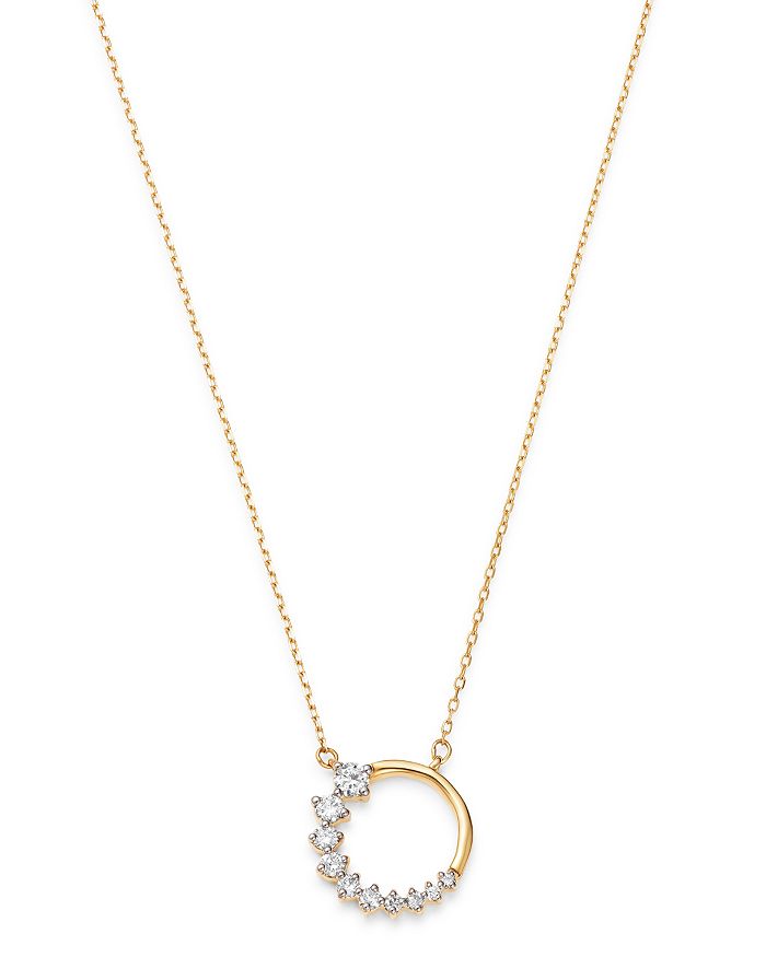 Adina Reyter 14k Gold & Diamond Circle Pendant Necklace, 15 In White/gold