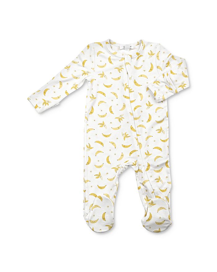 Angel Dear Unisex Banana Print Footie - Baby In White