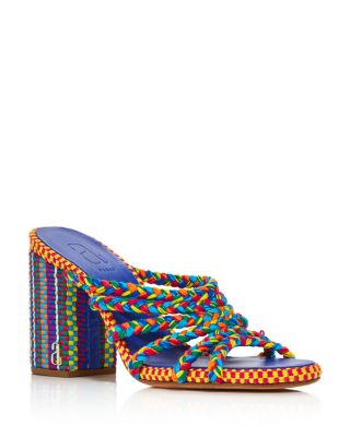 woven block heel sandal