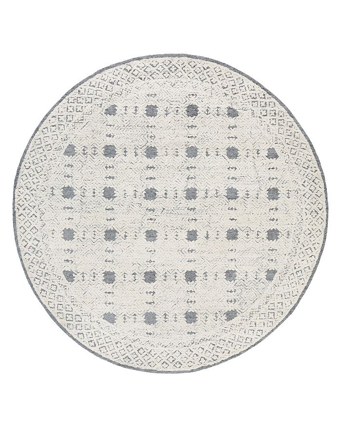 Surya Louvre Lou-2302 Round Area Rug, 8' Round In Denim/cream
