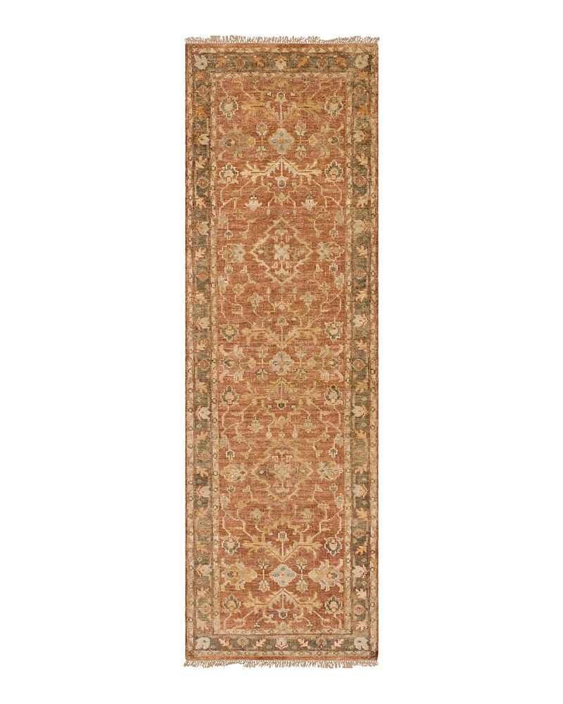 Surya Hillcrest Hil-9009 Runner Area Rug, 2'6 X 8' In Tan/brown/red/sage