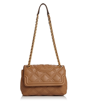 Tory Burch Fleming Quilted Leather Shoulder Bag In Tiramisu/gold