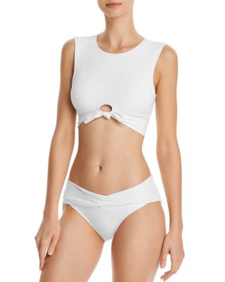 Ava Solid Twist-Front Bikini Bottom