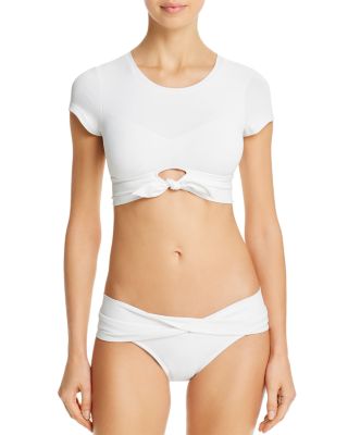 Ava Solid Twist-Front Bikini Bottom