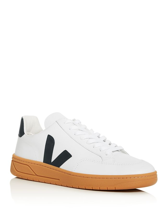 Veja Men's V-12 Low Top Sneakers In White/navy
