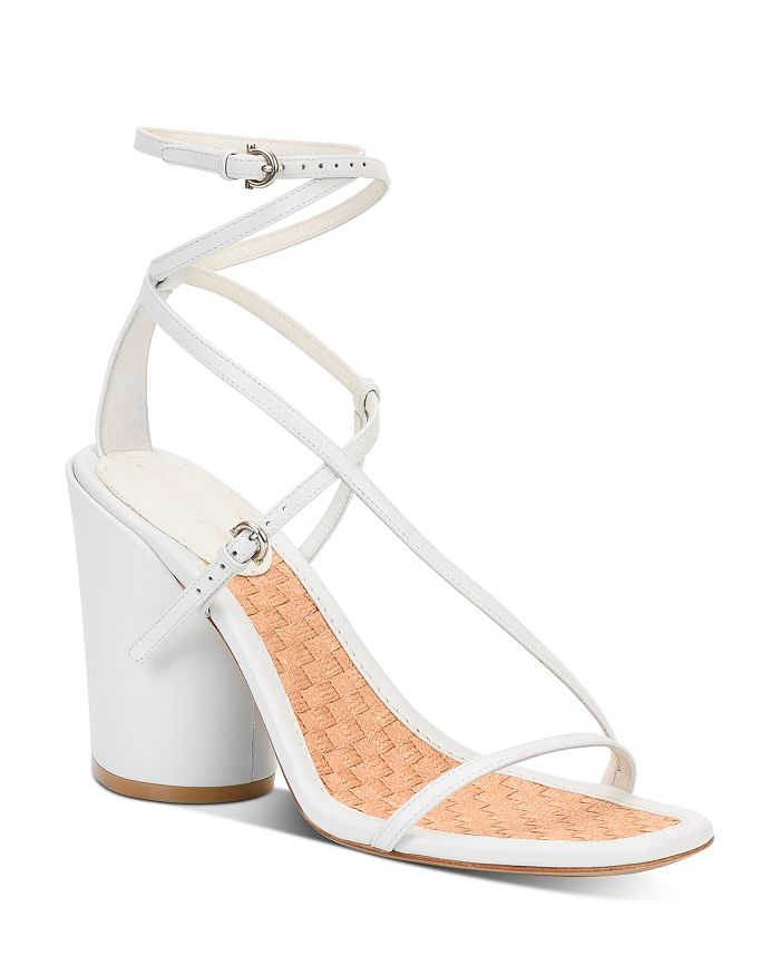 Ferragamo Women's Strappy High-heel Sandals In New Bianco
