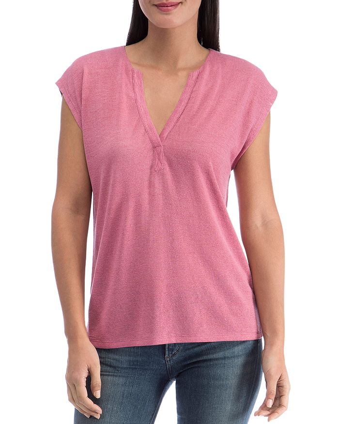 B Collection By Bobeau Holland Pleat-back Knit Top In Cassis
