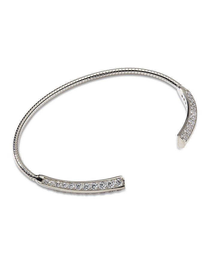 Nadri Pave Flex Cuff Bracelet In Silver