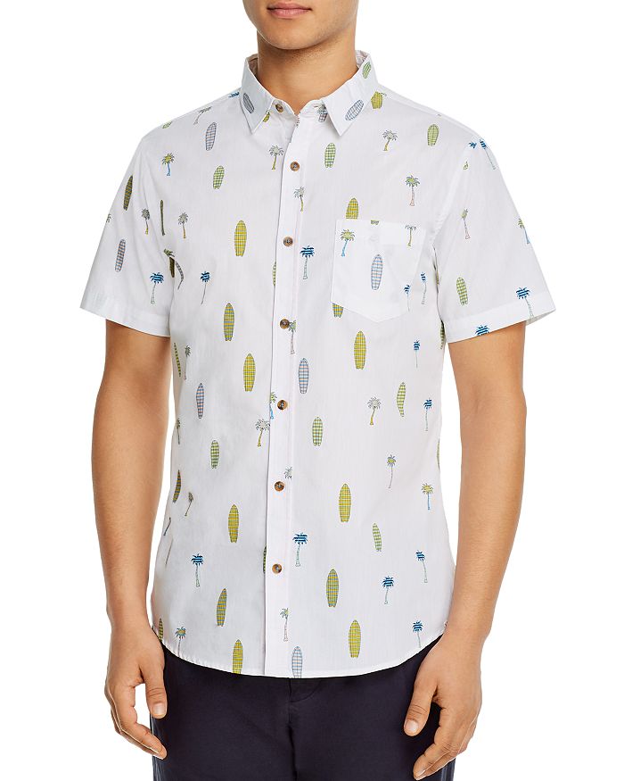 Sovereign Code Short Sleeve Cactus Print Slim Fit Shirt