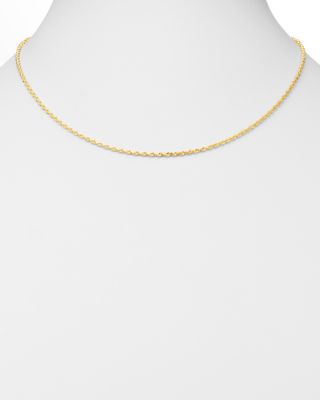 Fine Glitter Link Chain Necklace in 14K Yellow Gold 