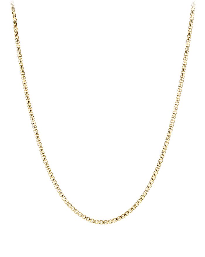 David Yurman - Men's 18K Yellow Gold Medium Box Chain Necklace 18"-26", 3.4mm
