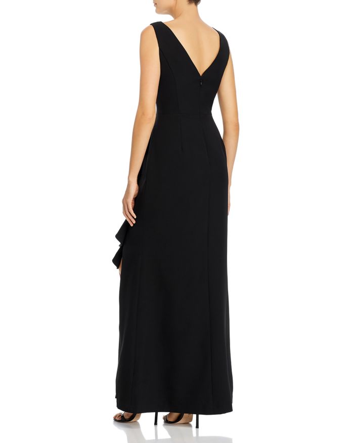 Sleeveless Cascading-Ruffle Gown
