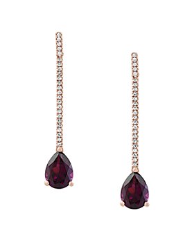 Bloomingdale's - Rhodolite & Diamond Drop Earrings in 14K Rose Gold - 100% Exclusive