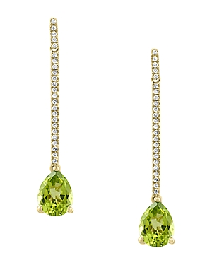 Bloomingdale's Peridot & Diamond Drop Earrings in 14K Yellow Gold - 100% Exclusive