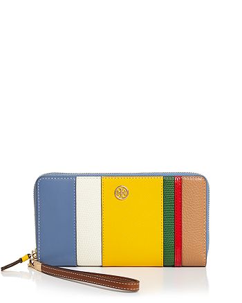 Tory Burch Robinson Mini Balloon Stripe Leather Continental Wallet |  Bloomingdale's