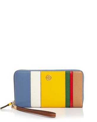 Tory Burch Robinson Mini Balloon Stripe Leather Continental Wallet Bloomingdale s