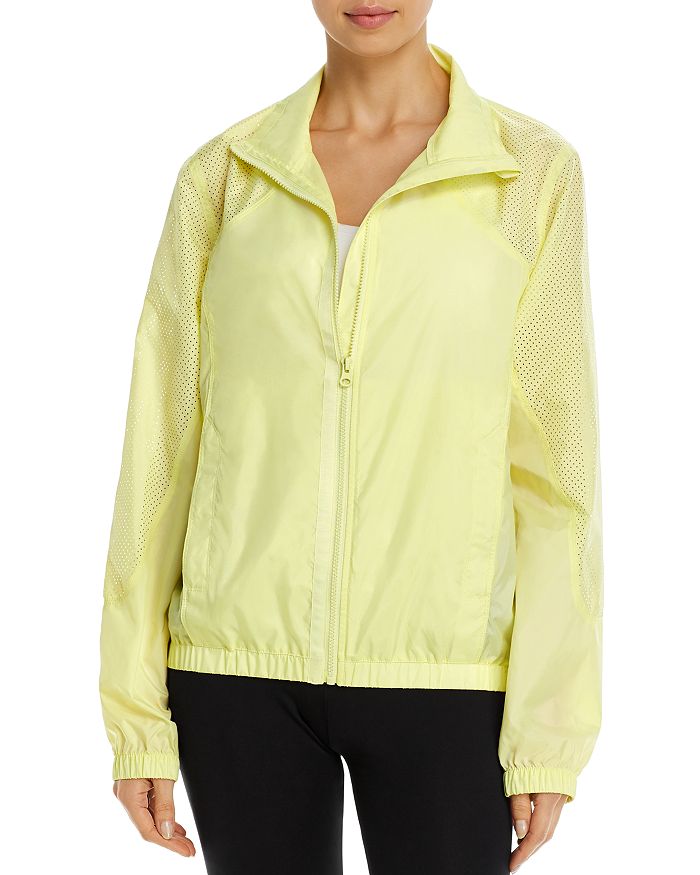 Aqua Athletic Perforated Zip-front Windbreaker Jacket - 100% Exclusive In Yellow
