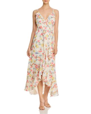 yumi floral print wrap dress